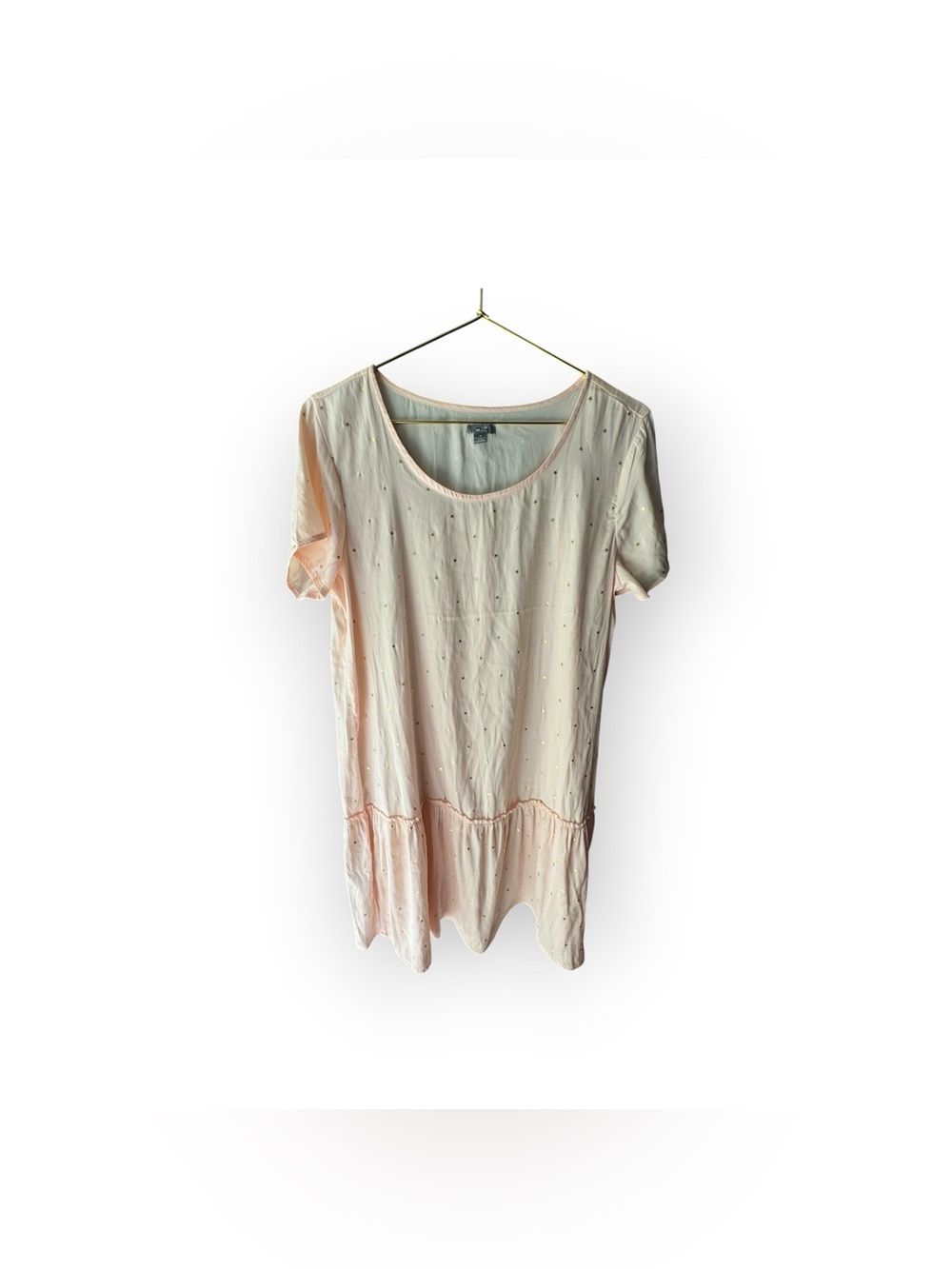 Aria Lightweight Pale Pink Short Sleeve Scoop Neck Slip dress gown